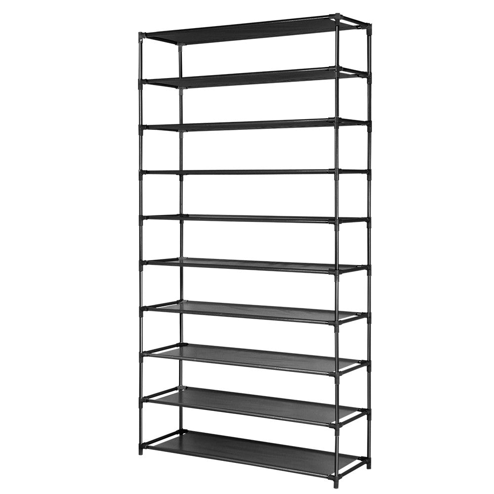 Artiss Shoe Rack Storage Cabinet Stackable Shelves Stand 10 Tiers Black
