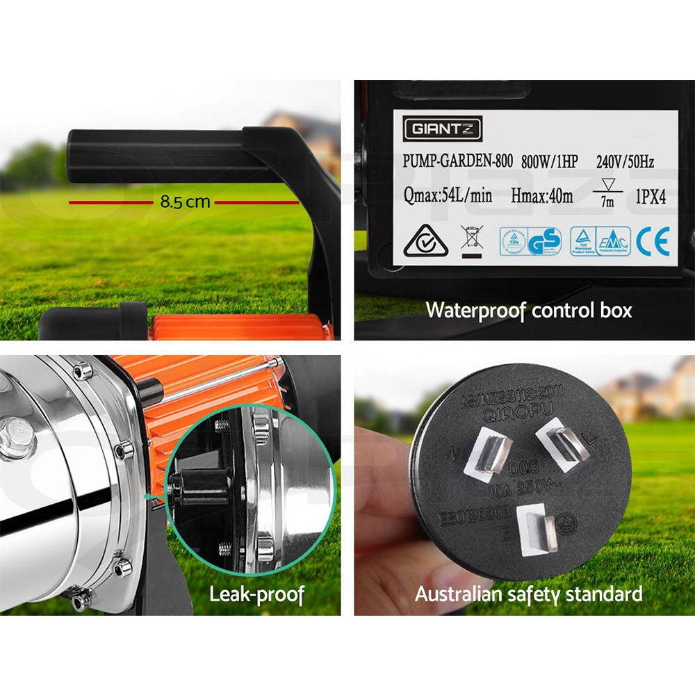 800W Garden Water Pump High Pressure Irrigation Tank Rain