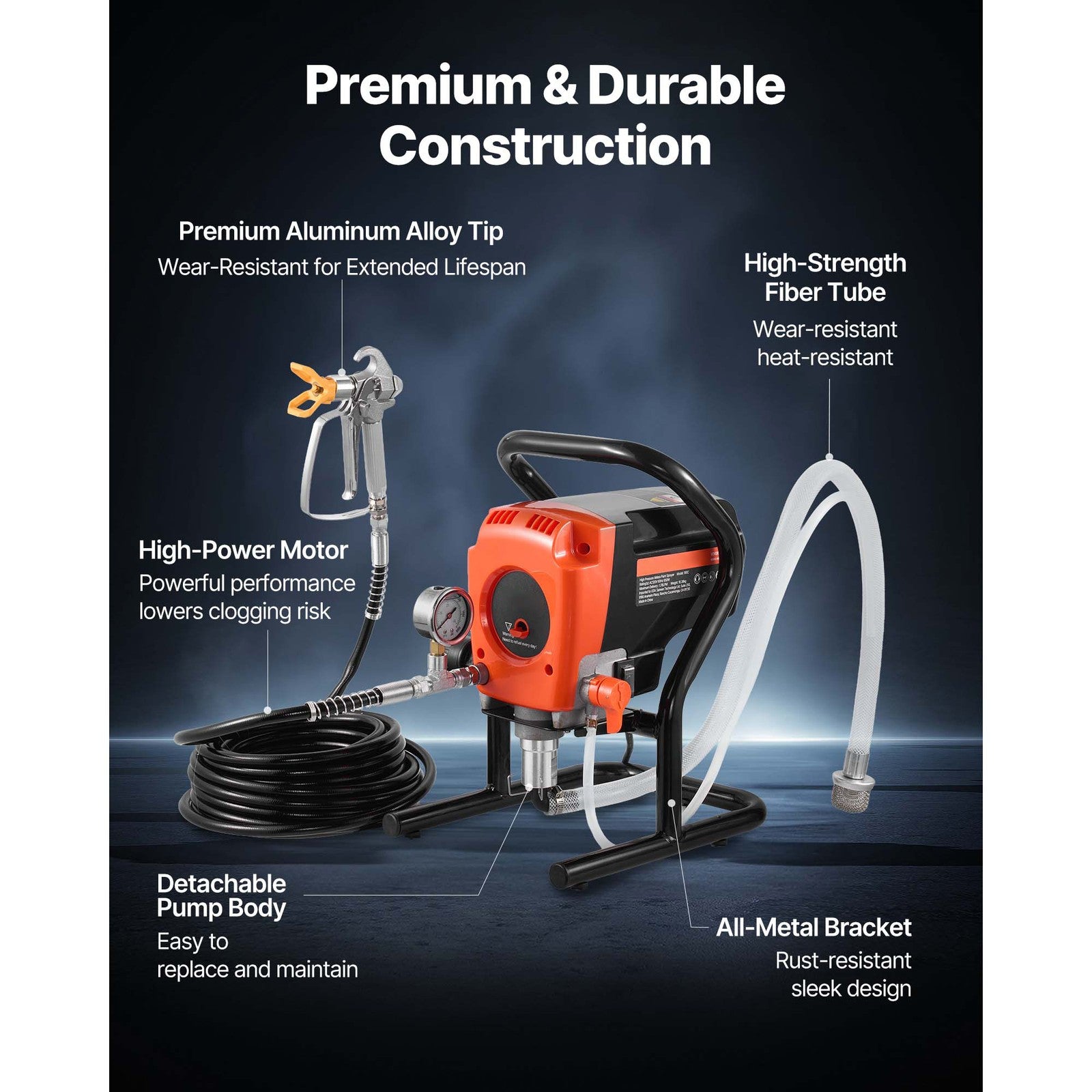 Uimoso Stand Airless Paint Sprayer 950W 3300PSI for Decks and Fences