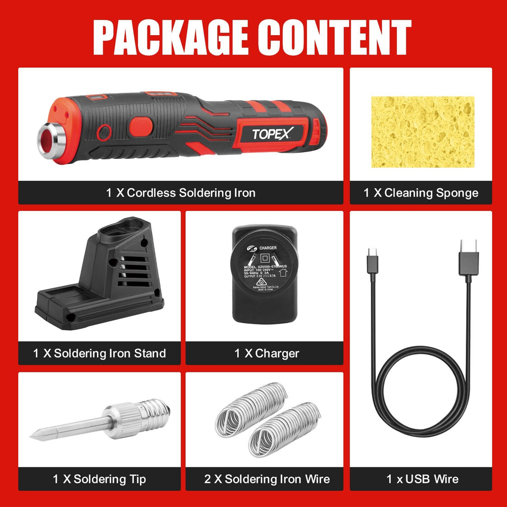 4V Cordless Soldering Iron – 8W Rechargeable with Lithium Battery