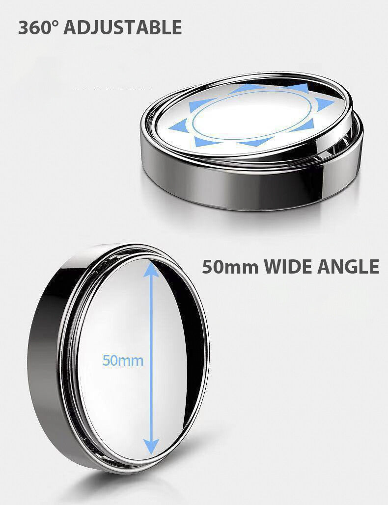 2x Blind Spot Mirror 360° Adjustable Wide Angle Car Mirrors