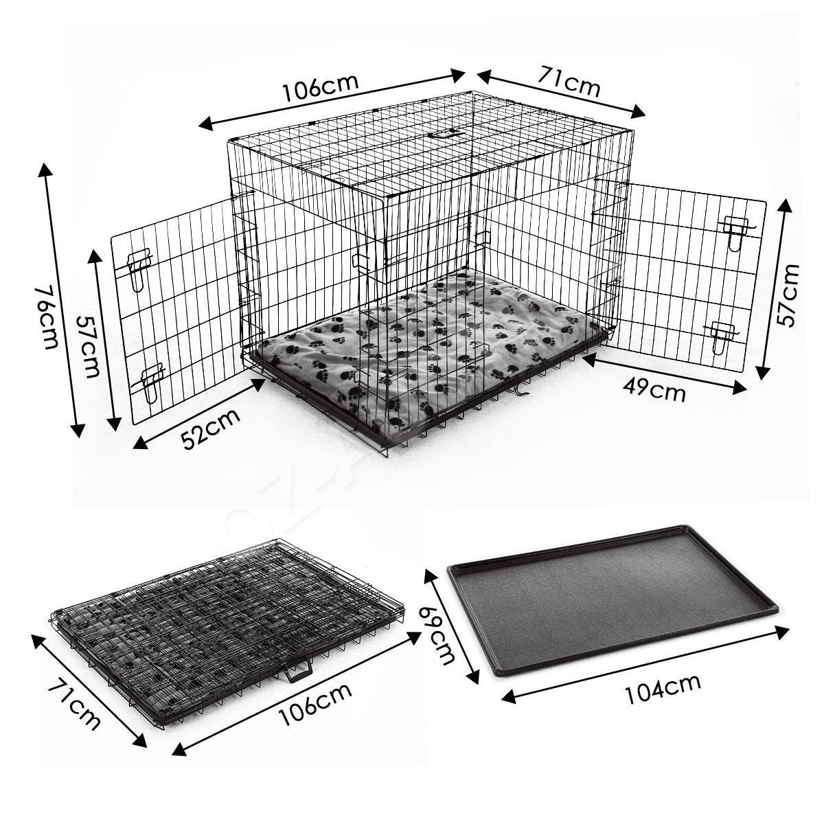 42" Portable Collapsible Metal Dog Cage Crate Kennel with Divider