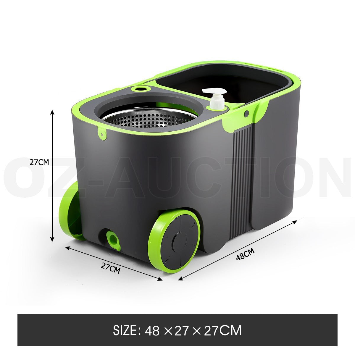 360° Spin Mop Set – Rotating Bucket with Wheels & 4 Microfiber Heads