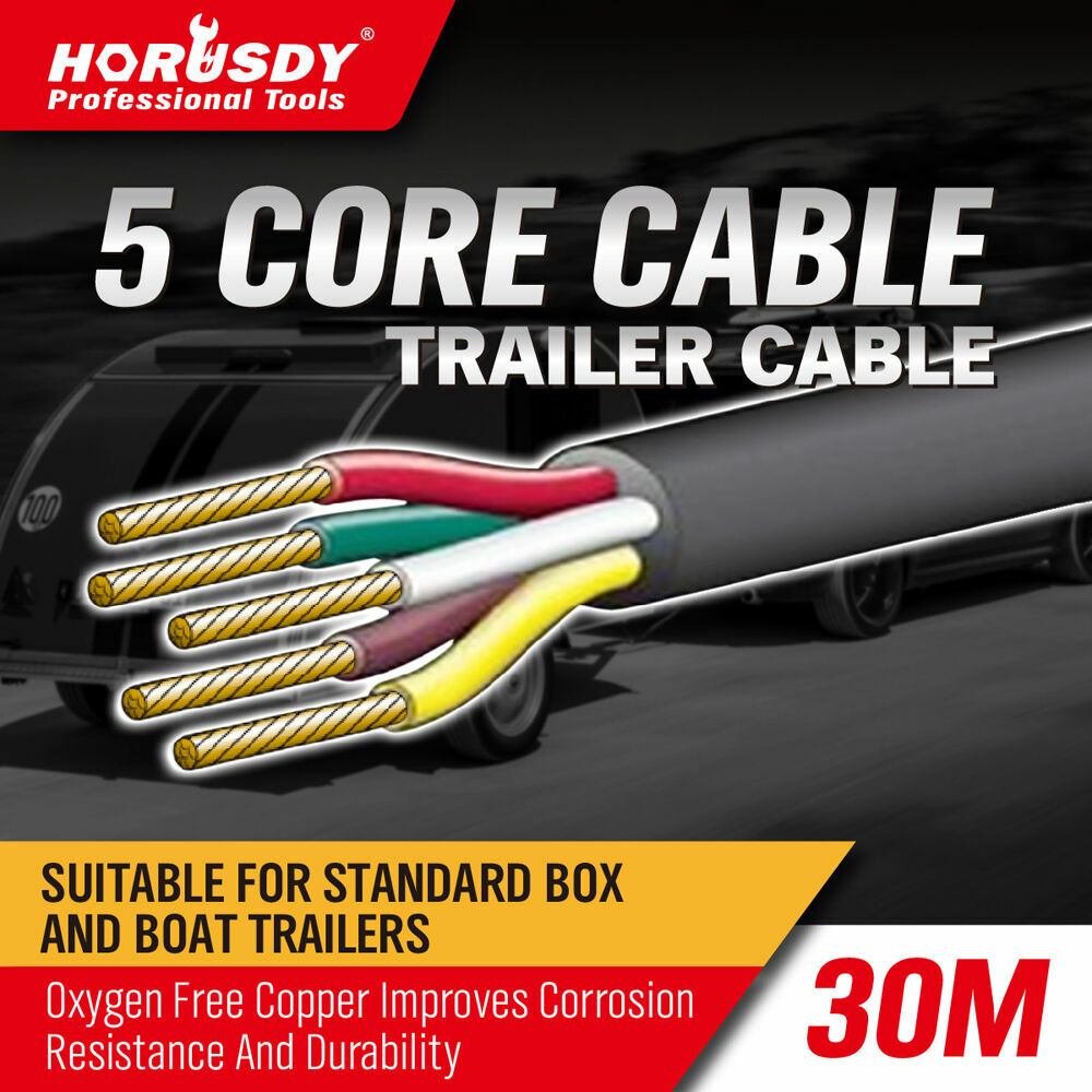 30M 5-Core Trailer Wire Cable – Automotive, Boat, Caravan PVC V90