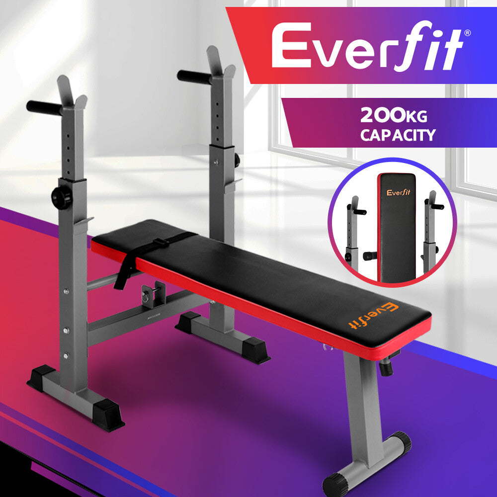 OVCN Adjustable Weight Bench Press Squat Rack Home Gym Equipment