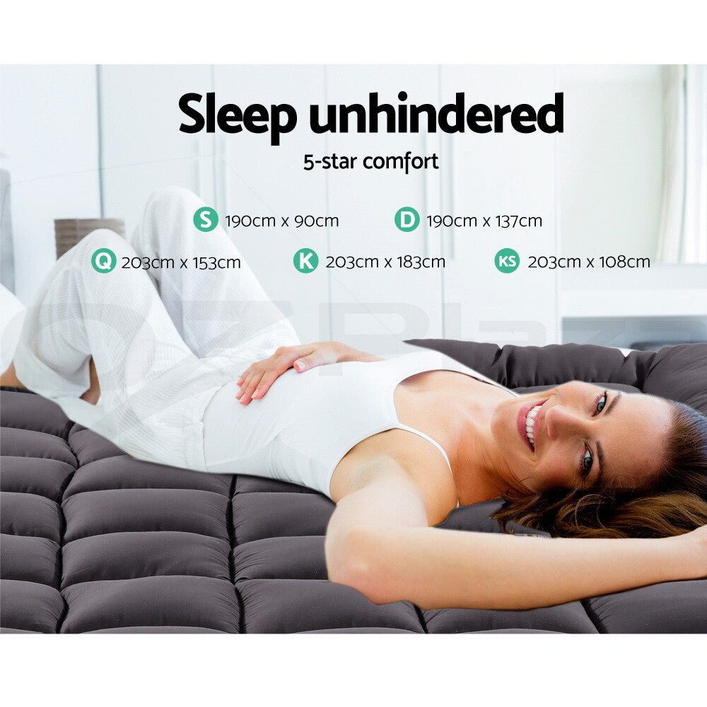 Bamboo Charcoal Pillowtop Mattress Topper Protector Cover