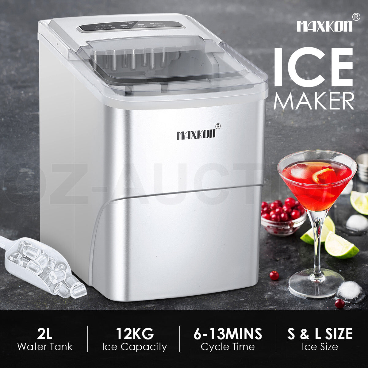 MAXKON 12KG Portable Ice Maker Machine Commercial Countertop