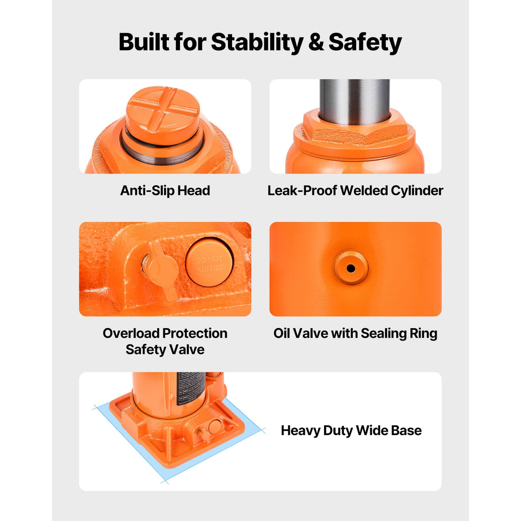Uimoso Hydraulic Bottle Jack 12 Ton Capacity for Vehicle Maintenance