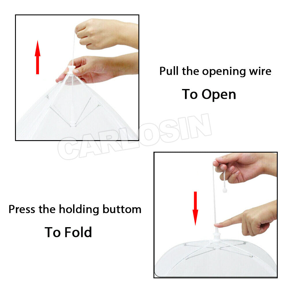 6x BBQ Food Cover Collapsible Pop Up Mesh Fly Wasp Net