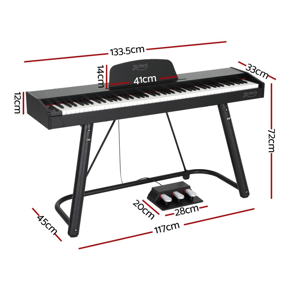 88 Keys Electronic Digital Piano Keyboard Semi-Weighted Stand