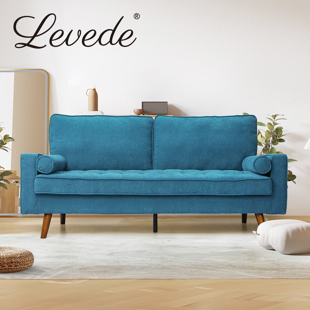 Levede 3-Seater Sofa – Fabric Futon Couch Recliner for Living Room