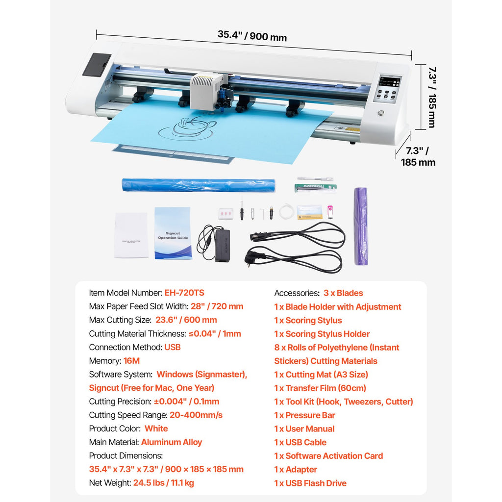 Uimoso Vinyl Cutting Machine with Auto Edge Detection and Dual Blade Options