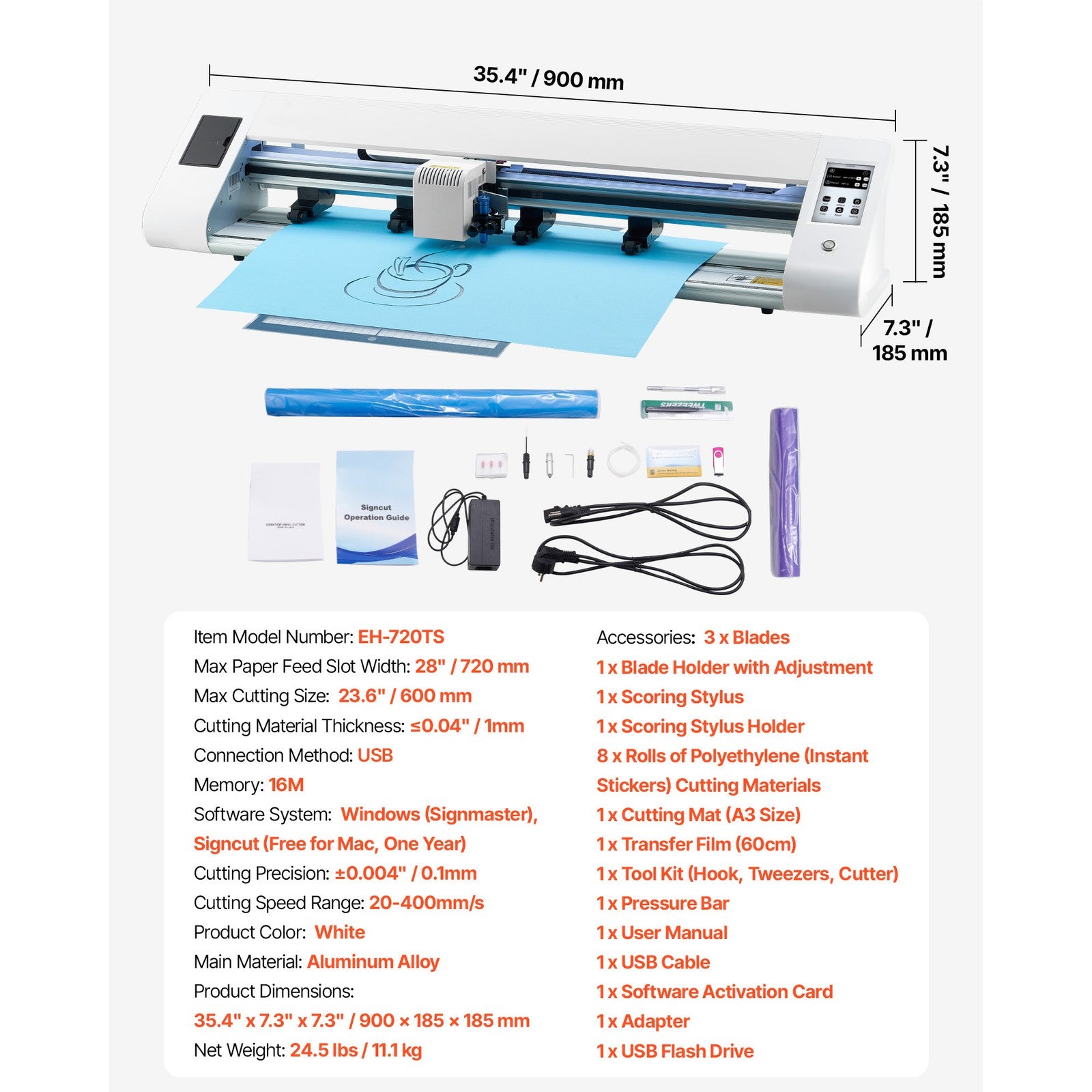 Uimoso Vinyl Cutting Machine with Auto Edge Detection and Dual Blade Options
