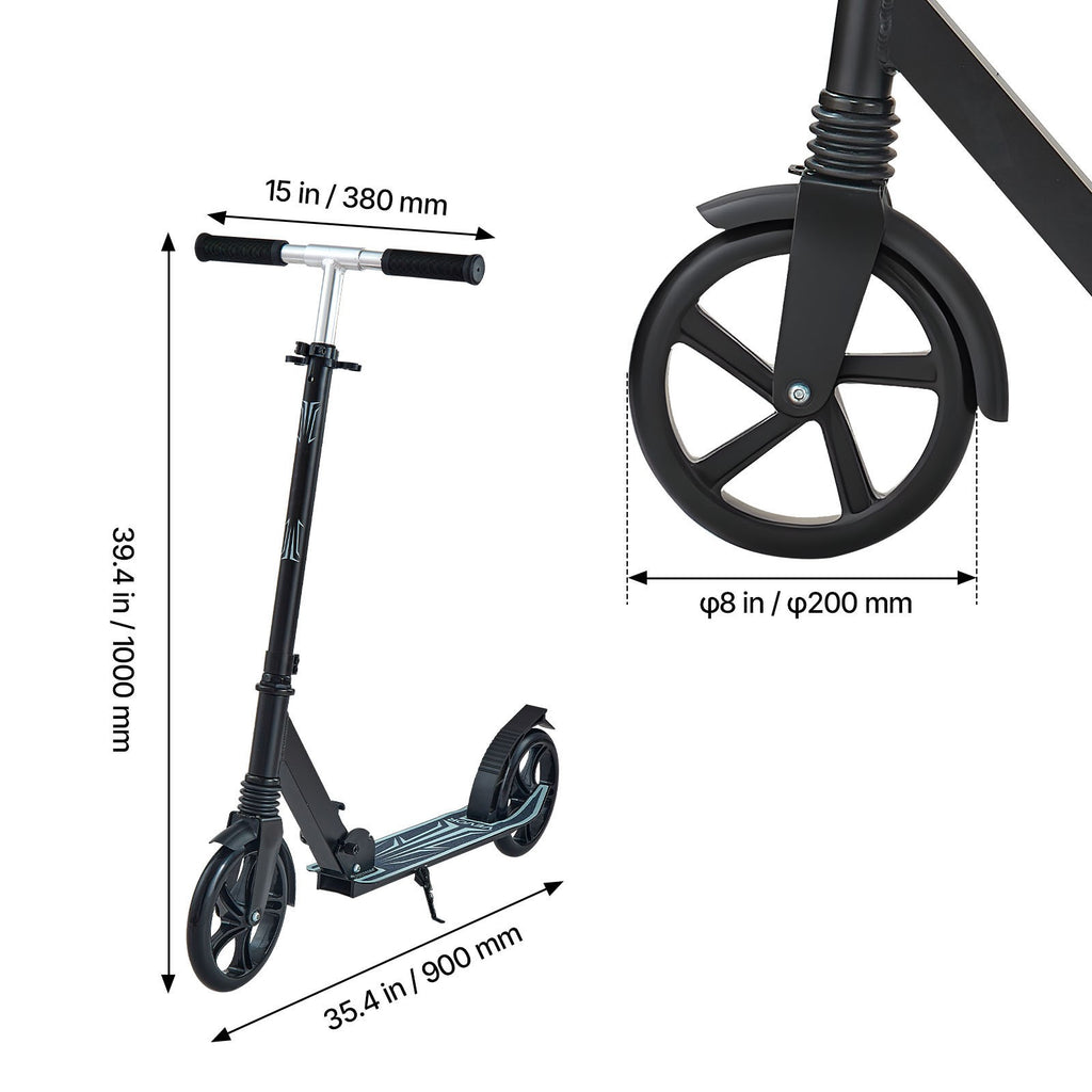 Uimoso Foldable Kick Scooter for Kids 8+, Teens, and Adults, Adjustable Height