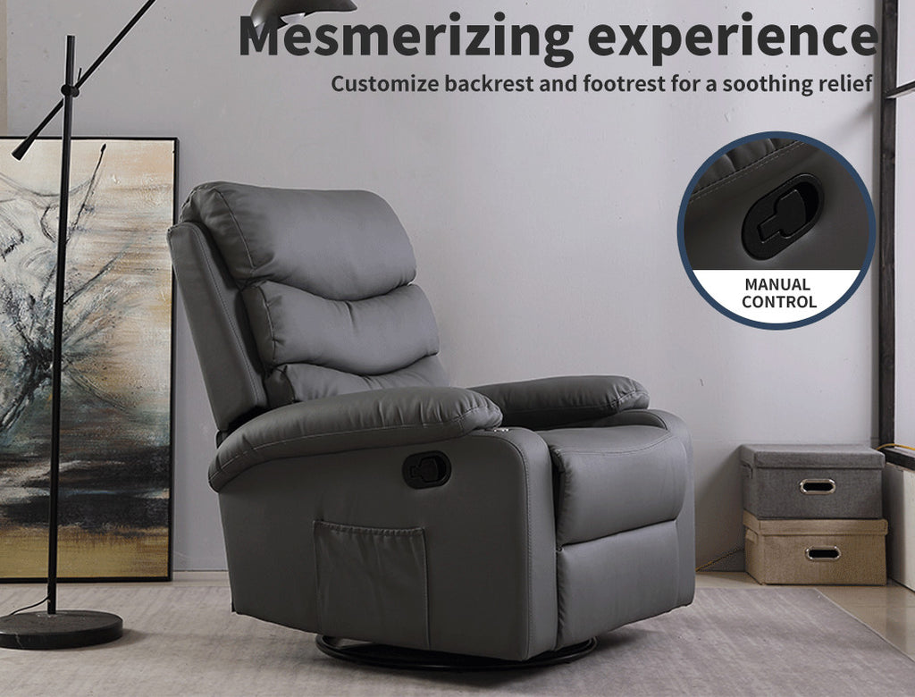 Levede Massage Recliner Chair – Heated 360° Swivel Lounge Sofa