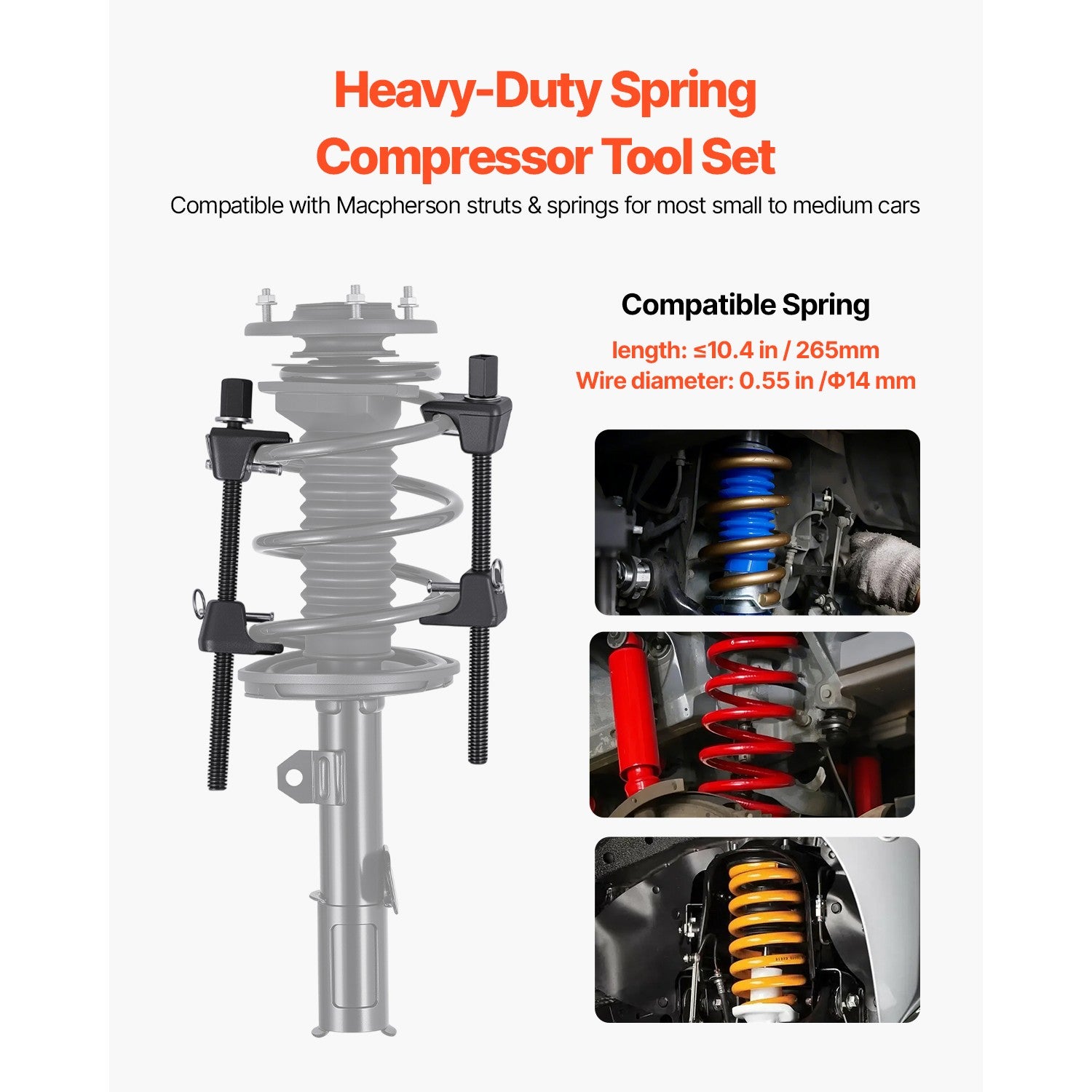 Uimoso Strut Coil Spring Compressor Set, 2-Piece, 10.4-Inch Compression Range