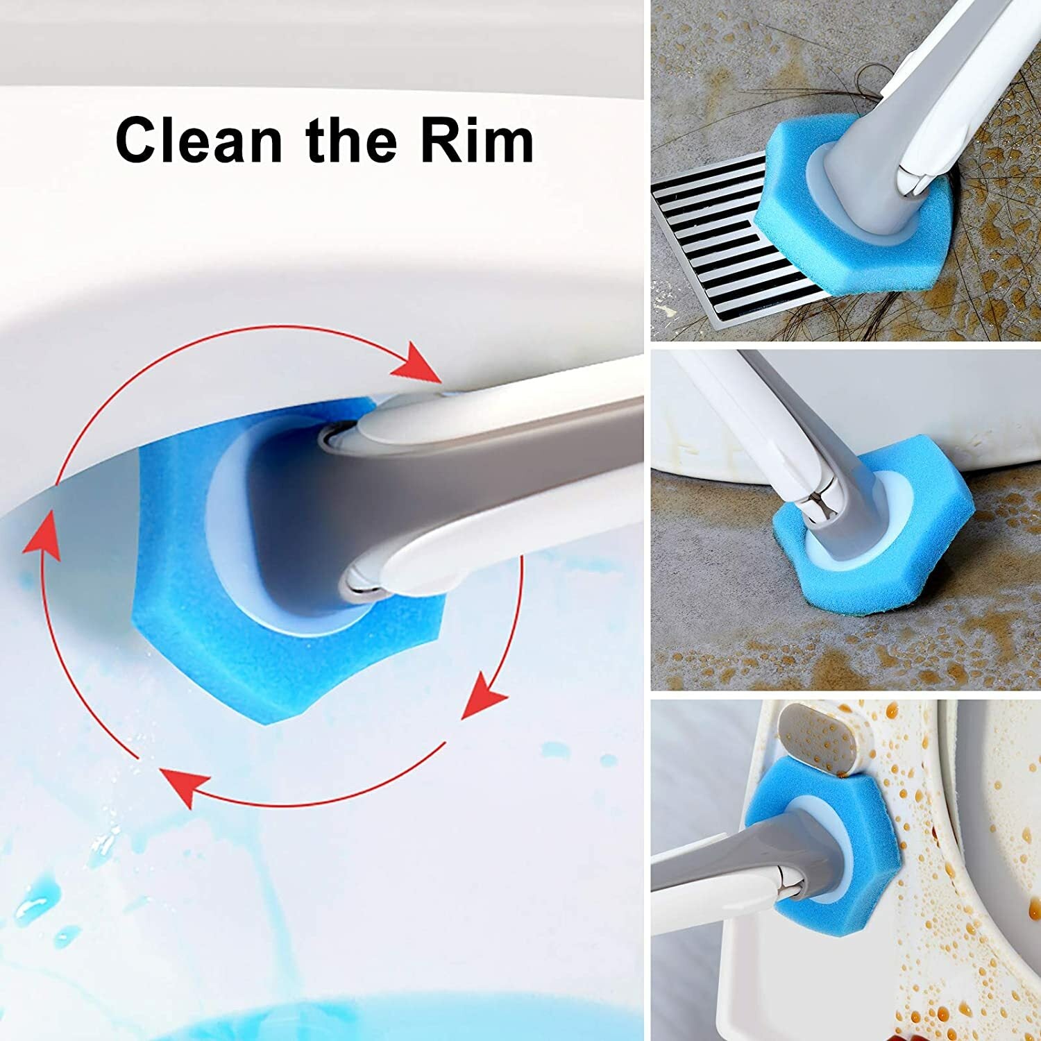 Disposable Toilet Brush Set – Freestanding with Replacement Heads