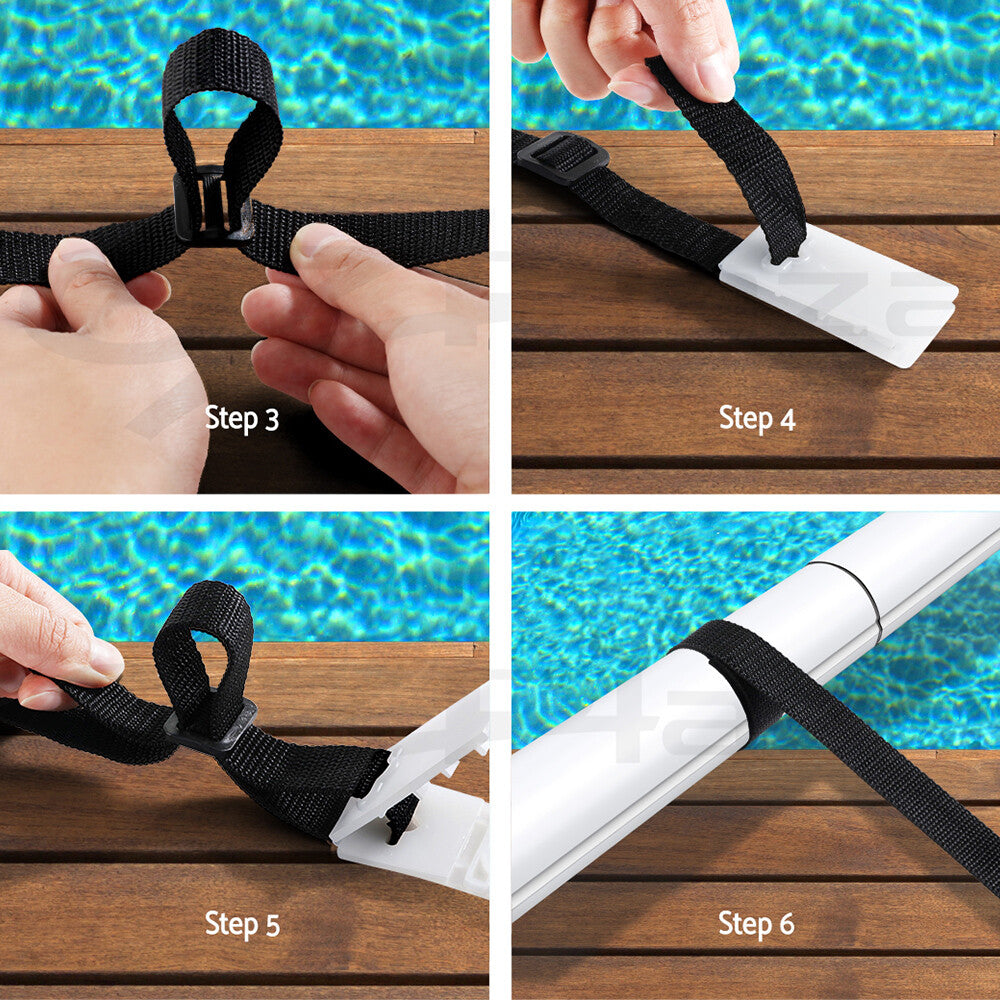 8PCS Pool Cover Roller Attachment Straps Kit Solar Swimming