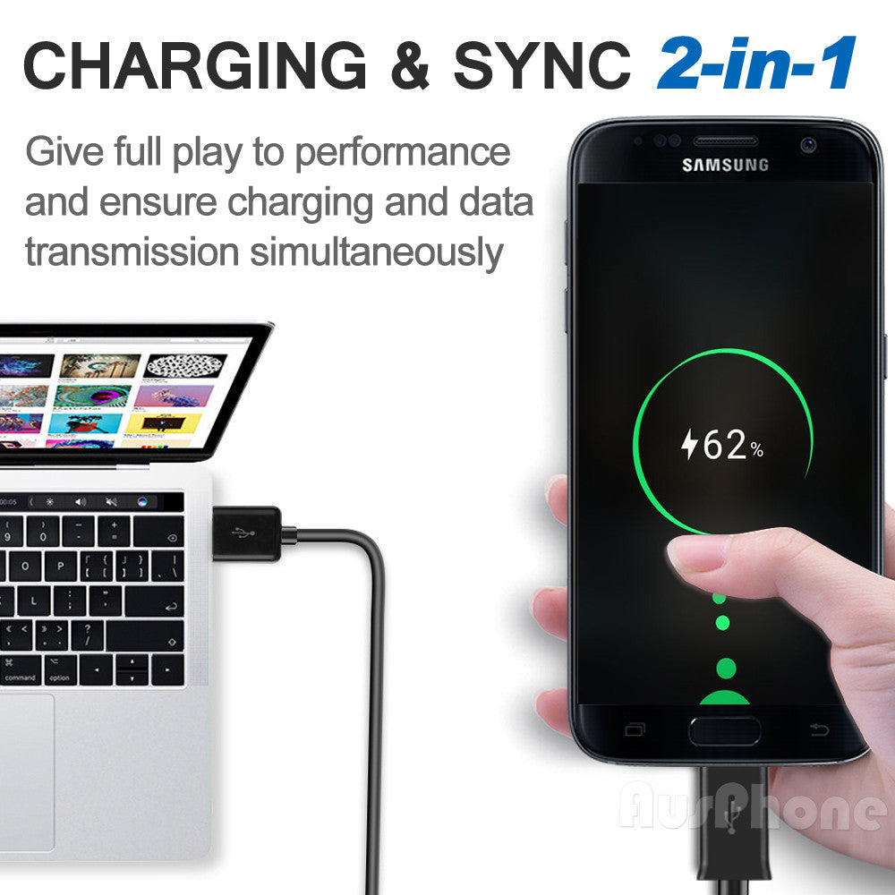 Micro USB Charger Cable 2m Long for Fast Charging and Data