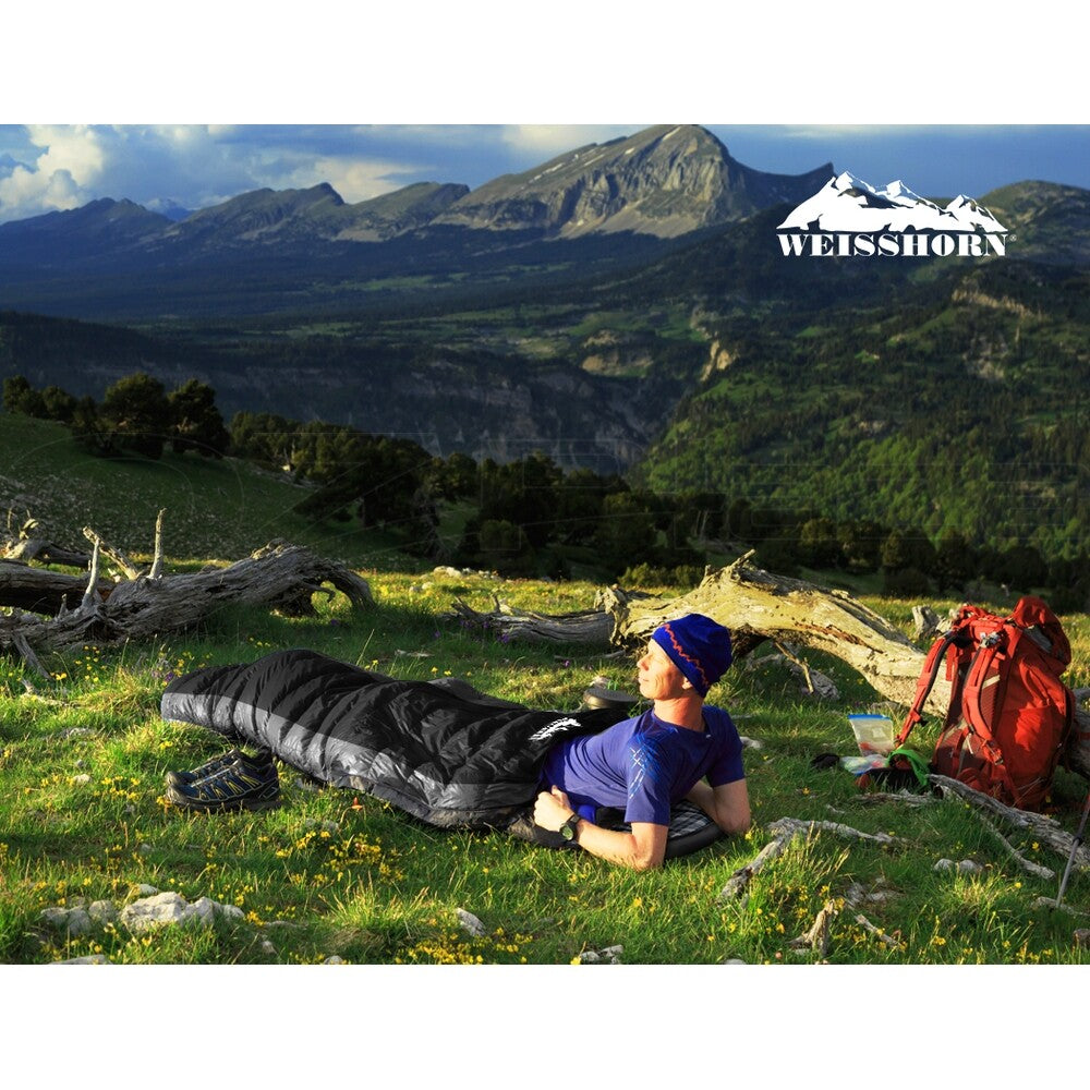 Weisshorn Sleeping Bag Single Camping Hiking Tent Thermal Black -20°C-10°C