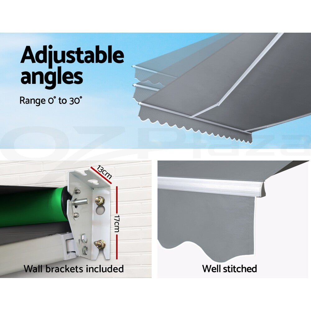 Retractable Awning Folding Arm Sunshade Pearl Grey