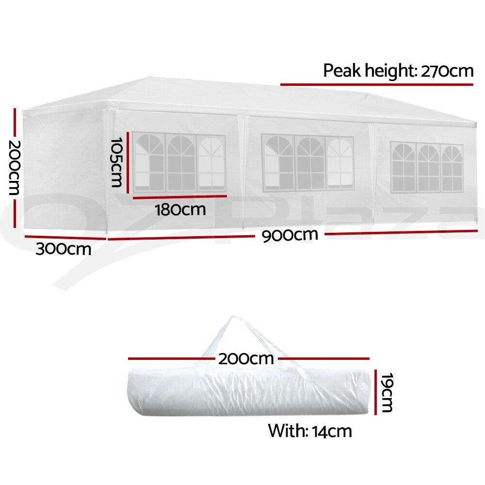 Marquee 3x9 Wedding Party Camping Tent Outdoor White