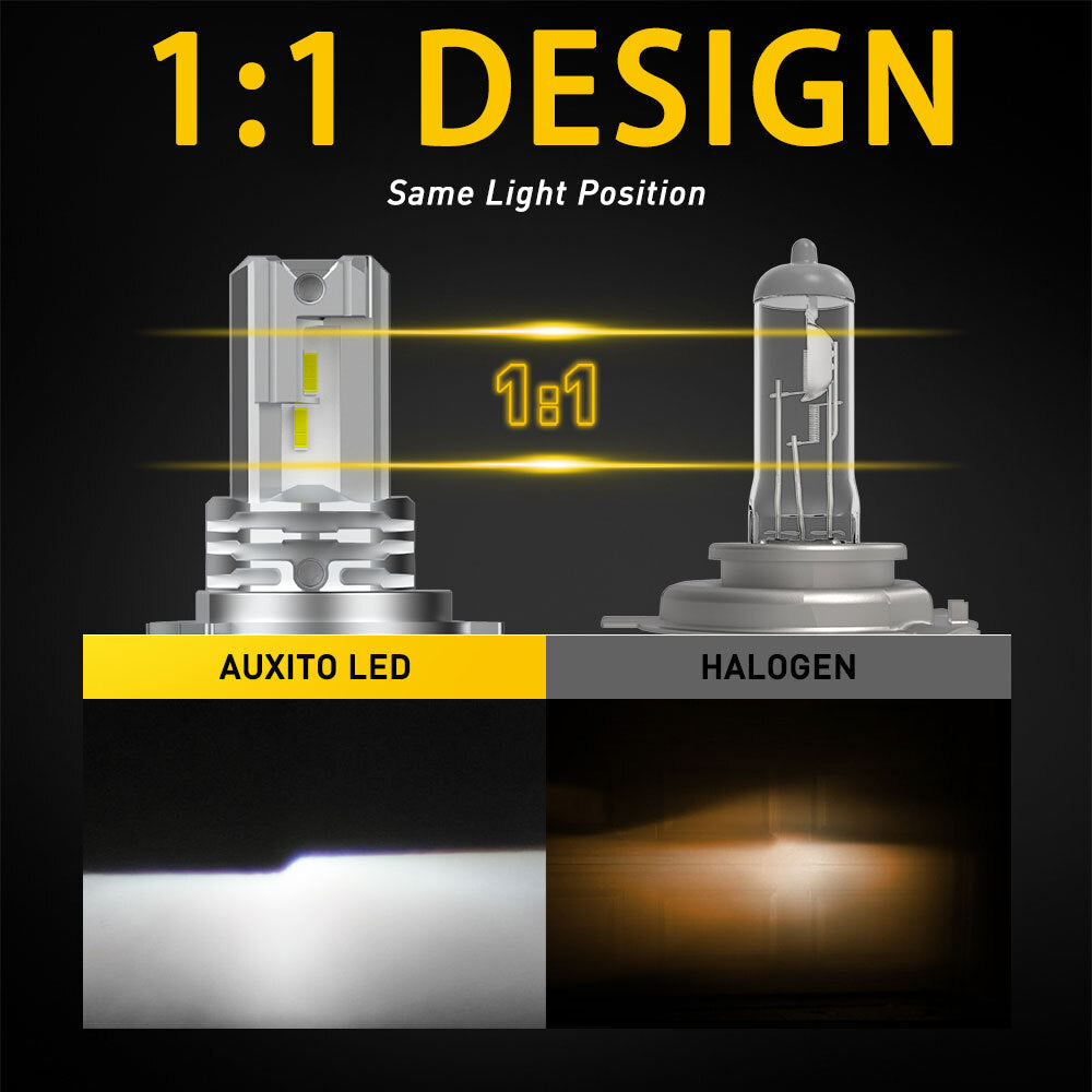 AUXITO H4 LED Headlight Bulbs 6500K White Performance Dual Beam