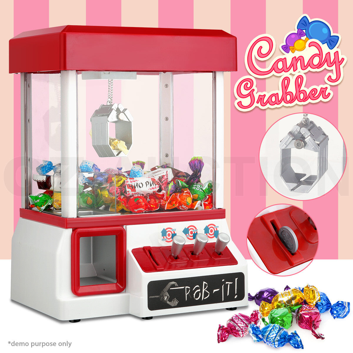 Carnival Arcade Claw Machine – Candy Grabber Prize Game for Kids