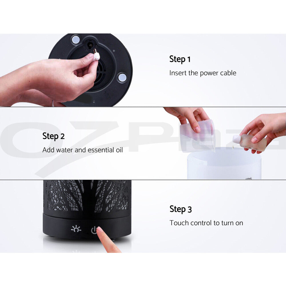 Ultrasonic Aroma Diffuser Aromatherapy LED Humidifier Iron Forest