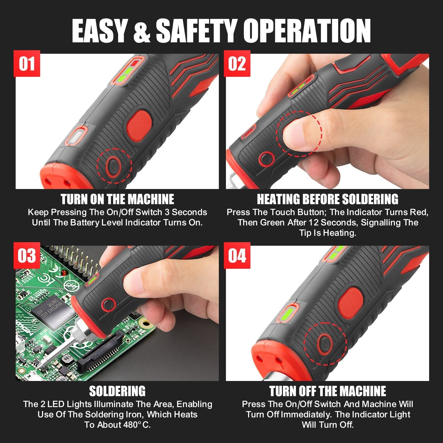4V Cordless Soldering Iron – 8W Rechargeable with Lithium Battery