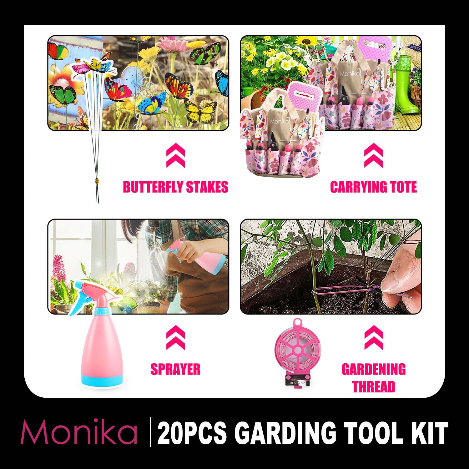 Pink Tool Set – Portable Household & Gardening Kit