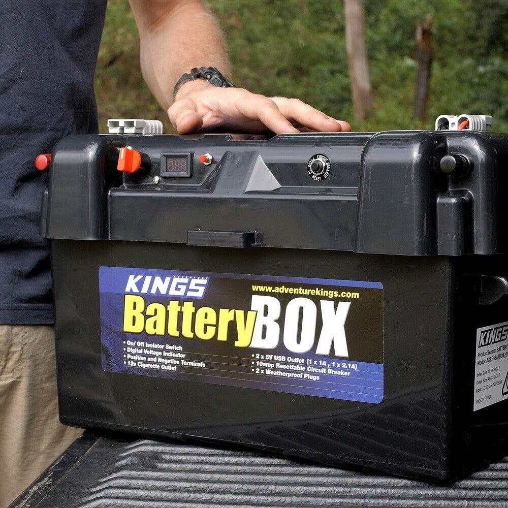 Adventure Kings Maxi Battery Box 2 USB Charging Ports + 1x Cig Socket Digital