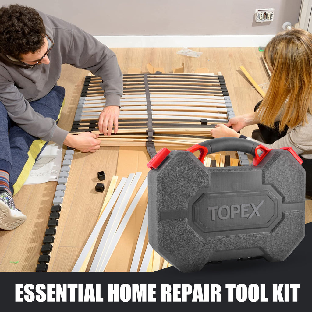 52pc Hand Tool Kit – Portable Home & Auto Repair Set with Case