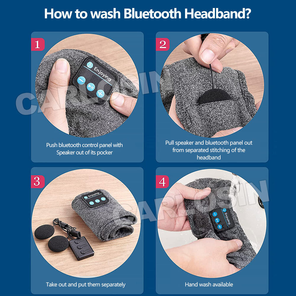 Wireless Bluetooth 5.0 Stereo Headphones Eye Mask Sleep Music Headband