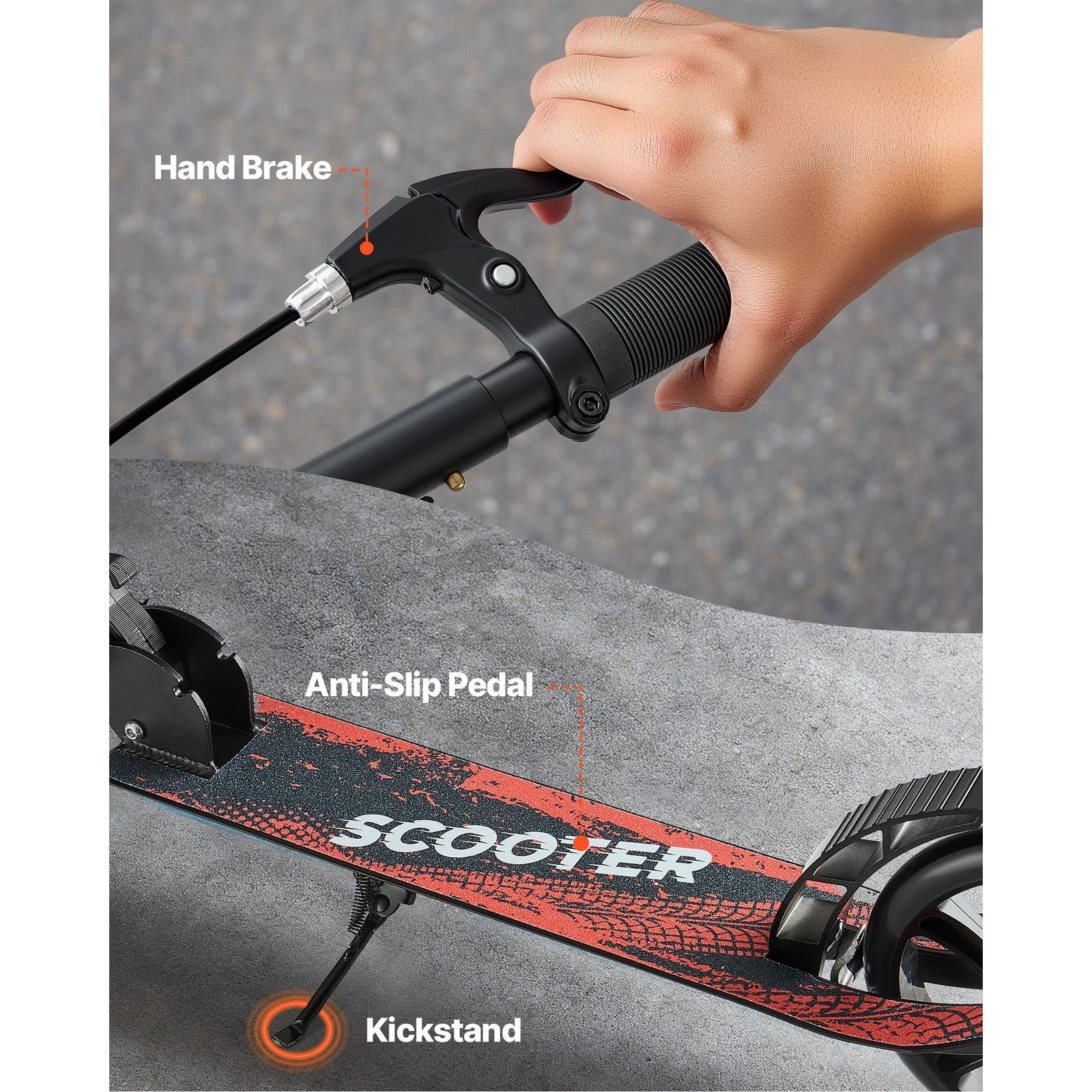 Uimoso Foldable Kick Scooter for Kids 8+, Teens, and Adults, Adjustable Design