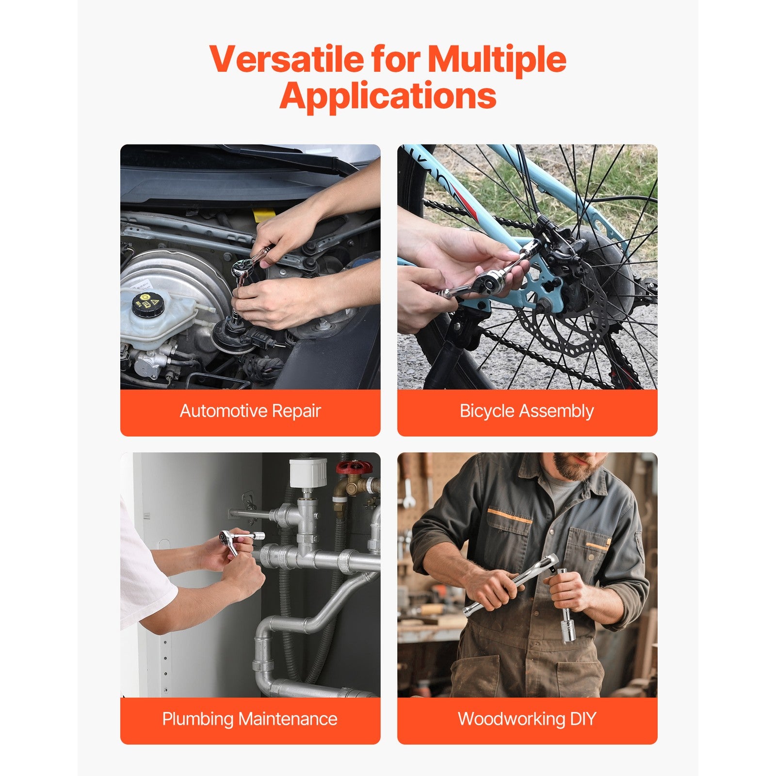 Uimoso 39-Piece Socket and Ratchet Set for Auto Repair, 9.5 & 6.4 mm Drive