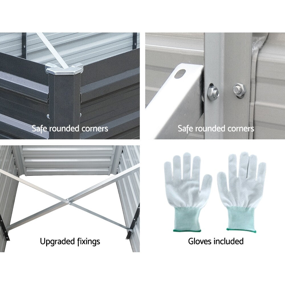 Raised Garden Bed Planter Box Galvanised 240x80x77cm