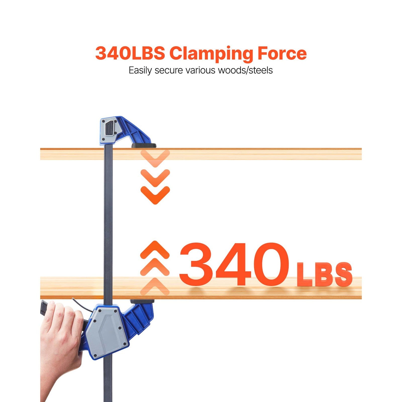 Uimoso Bar Clamps for Woodworking 2Pack 60.96cm One-Handed Clamp/Spreader 154 kg