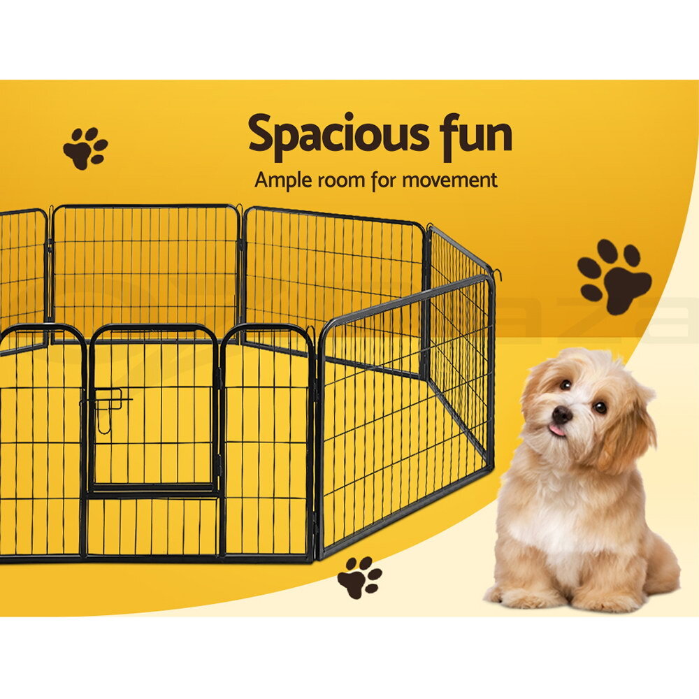 8 Panel Foldable Metal Dog Puppy Playpen Enclosure