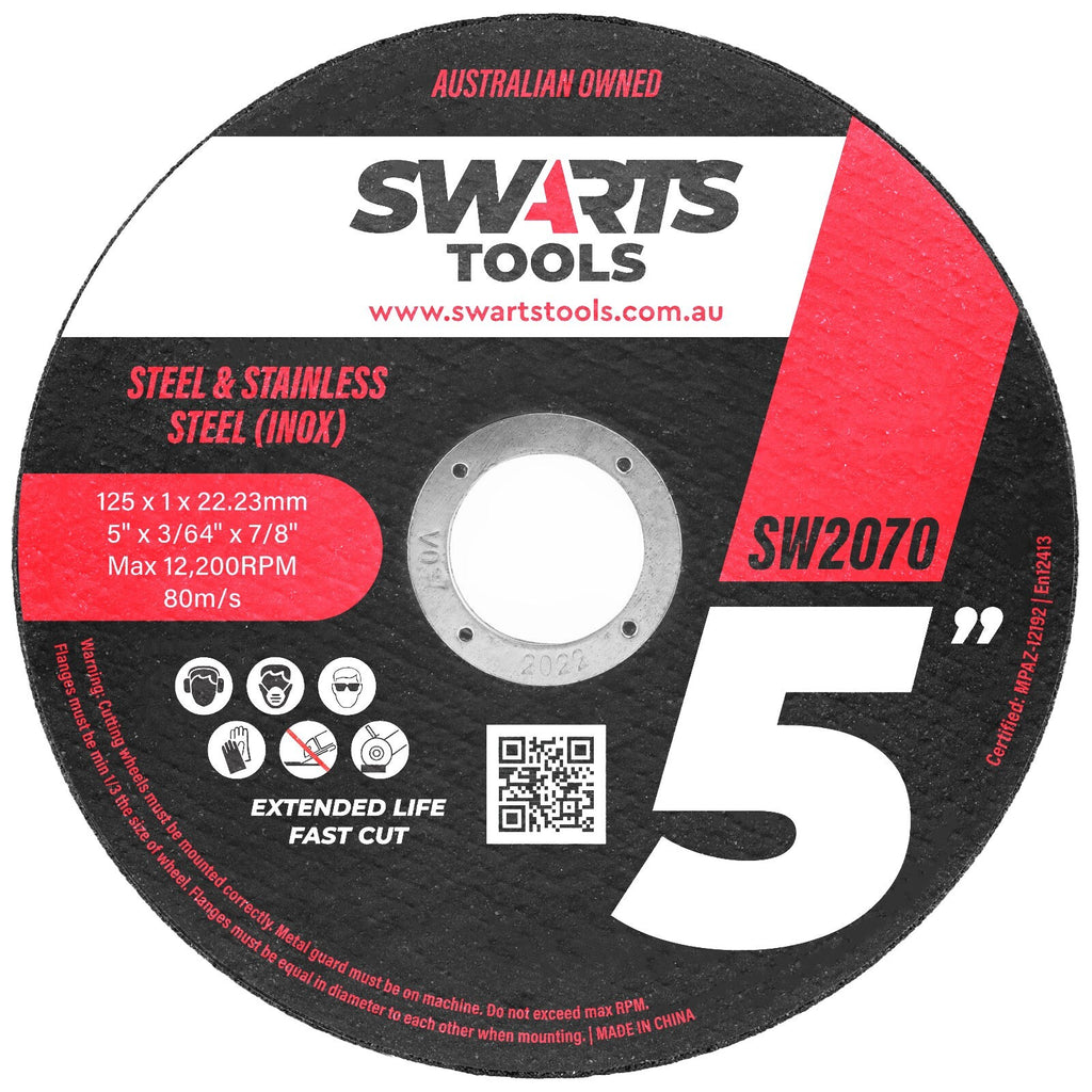 100pc 5" (125mm) Cutting Discs – Thin Angle Grinder Metal Wheels