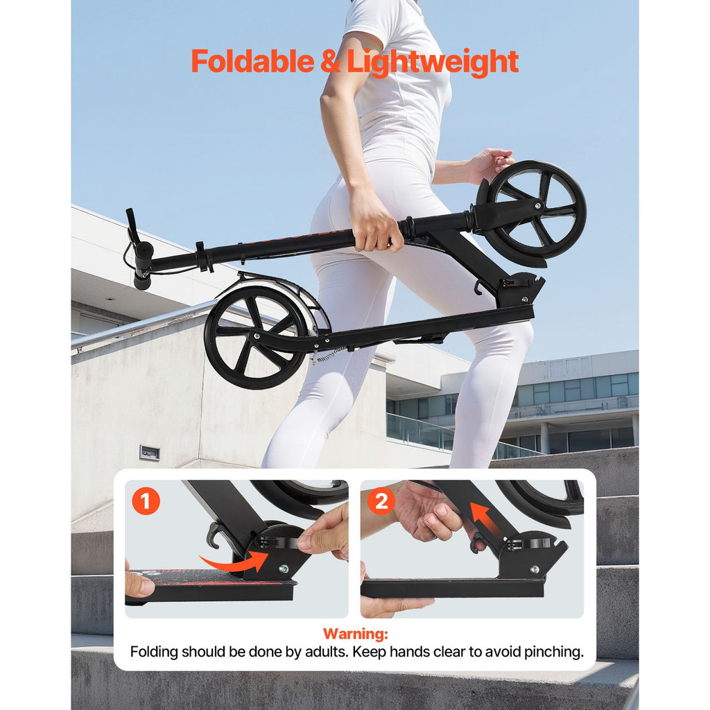 Uimoso Foldable Kick Scooter for Kids 8+, Teens, and Adults, Adjustable Design