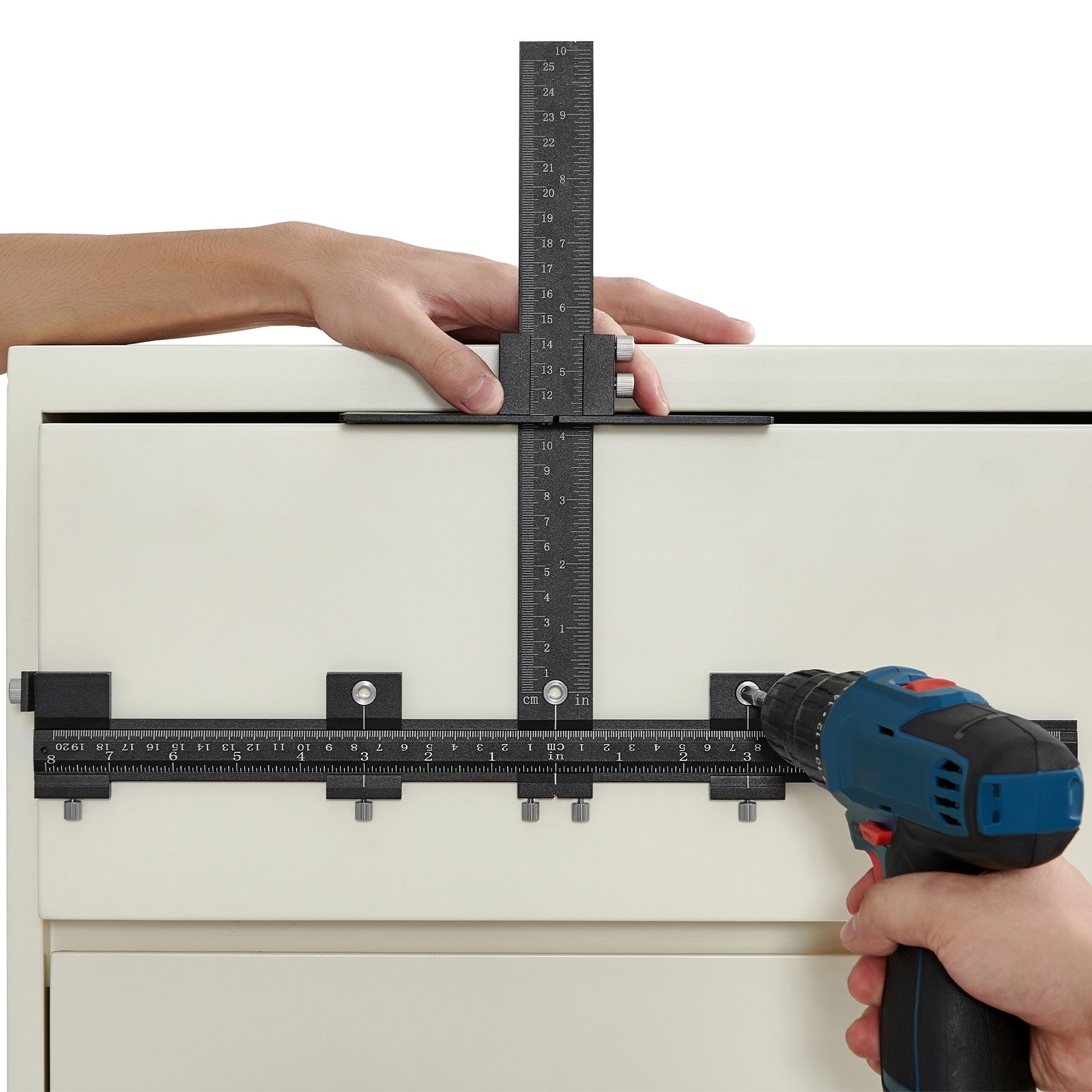 Uimoso Cabinet Hardware Jig Aluminum Alloy Cabinet Handle Jig with Center Punch
