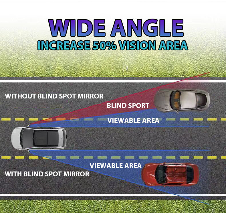 2x Blind Spot Mirror 360° Adjustable Wide Angle Car Mirrors