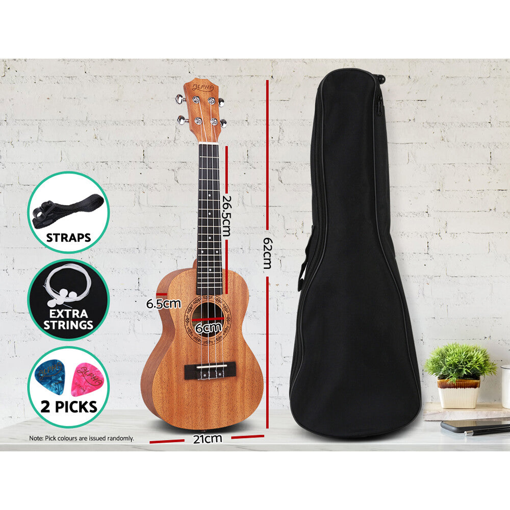 23" Ukulele Natural Mahogany Concert Beginner w/ Carry Bag