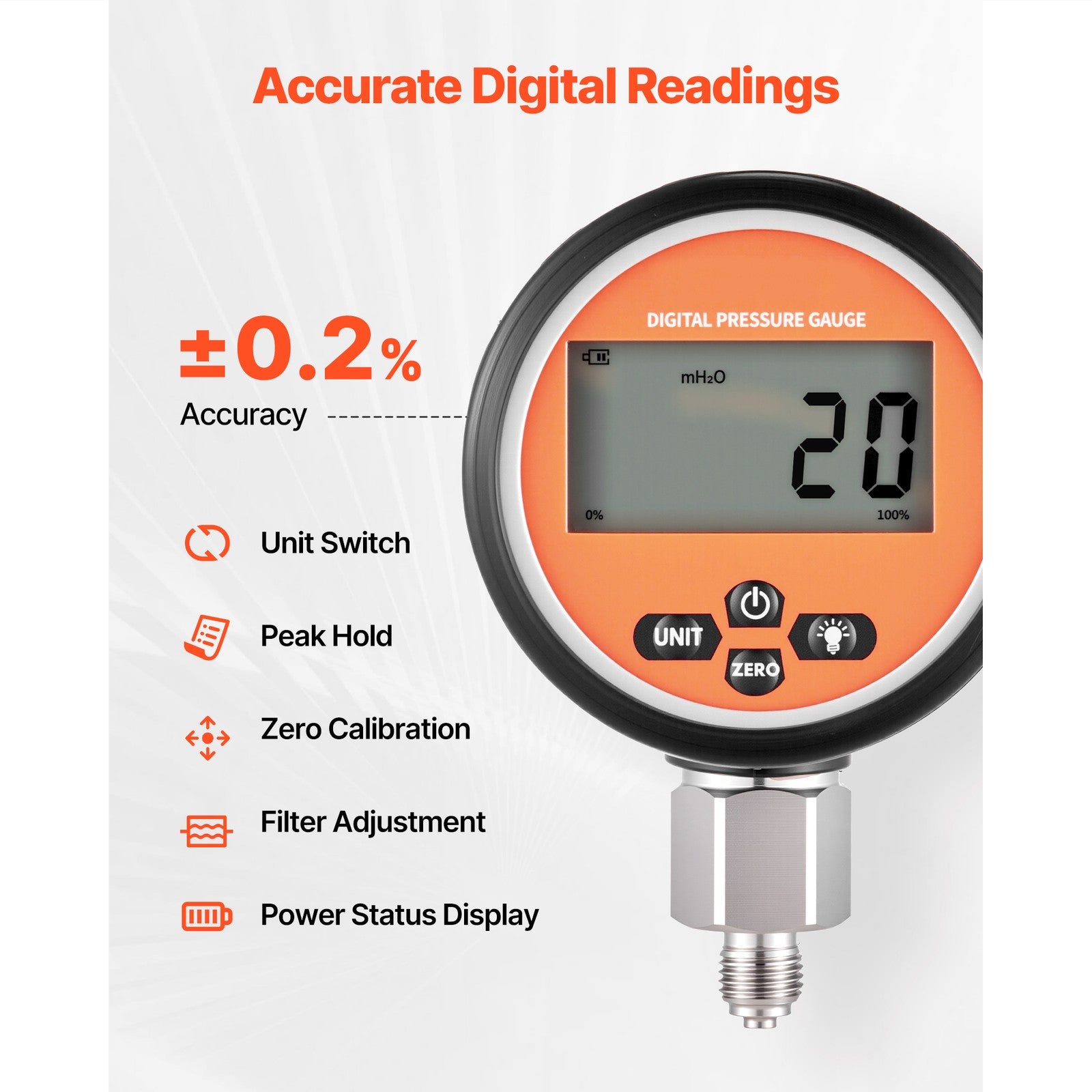 Uimoso Digital Hydraulic Pressure Test Kit with 700 Bar Gauge, Couplings, Hose