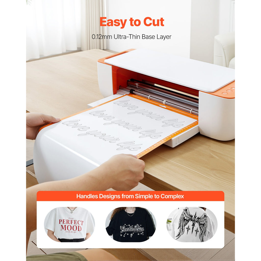 Uimoso Heat Transfer Vinyl Roll 12inx50ft Glossy White for Iron-On Applications