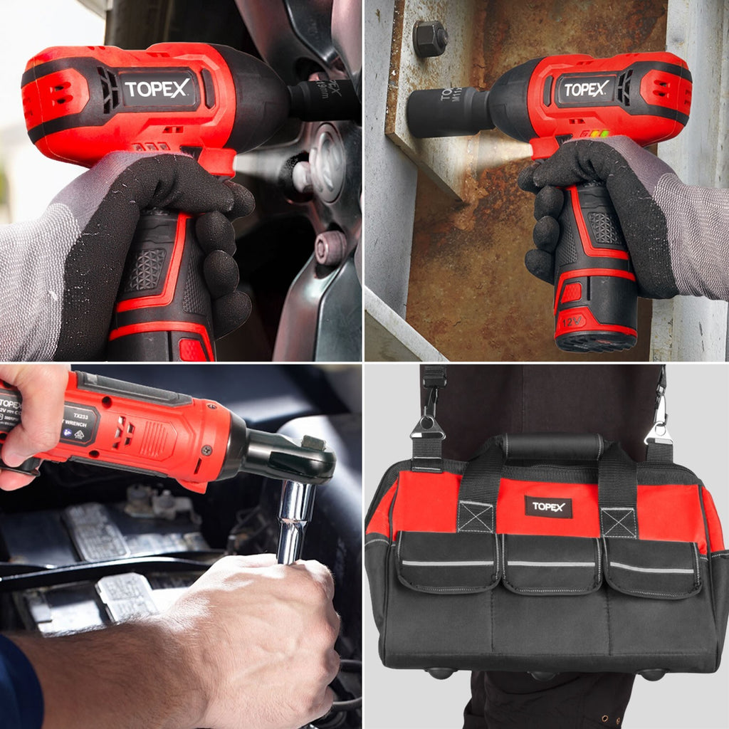 12V Cordless Power Tool Twin Kit – Impact & Ratchet Wrench with Bag