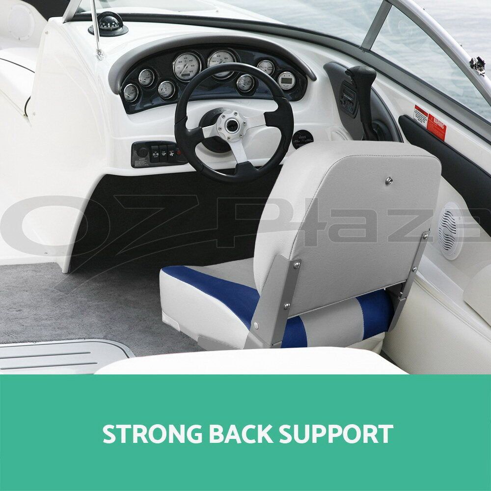 Seamanship 2X Folding Boat Seats Seat Marine Seating Set All Weather Swivels B&G
