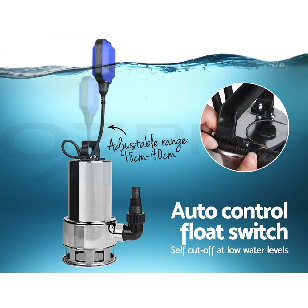 OVCN 1800W Max Submersible Dirty Water Pump Bore Tank Well Steel