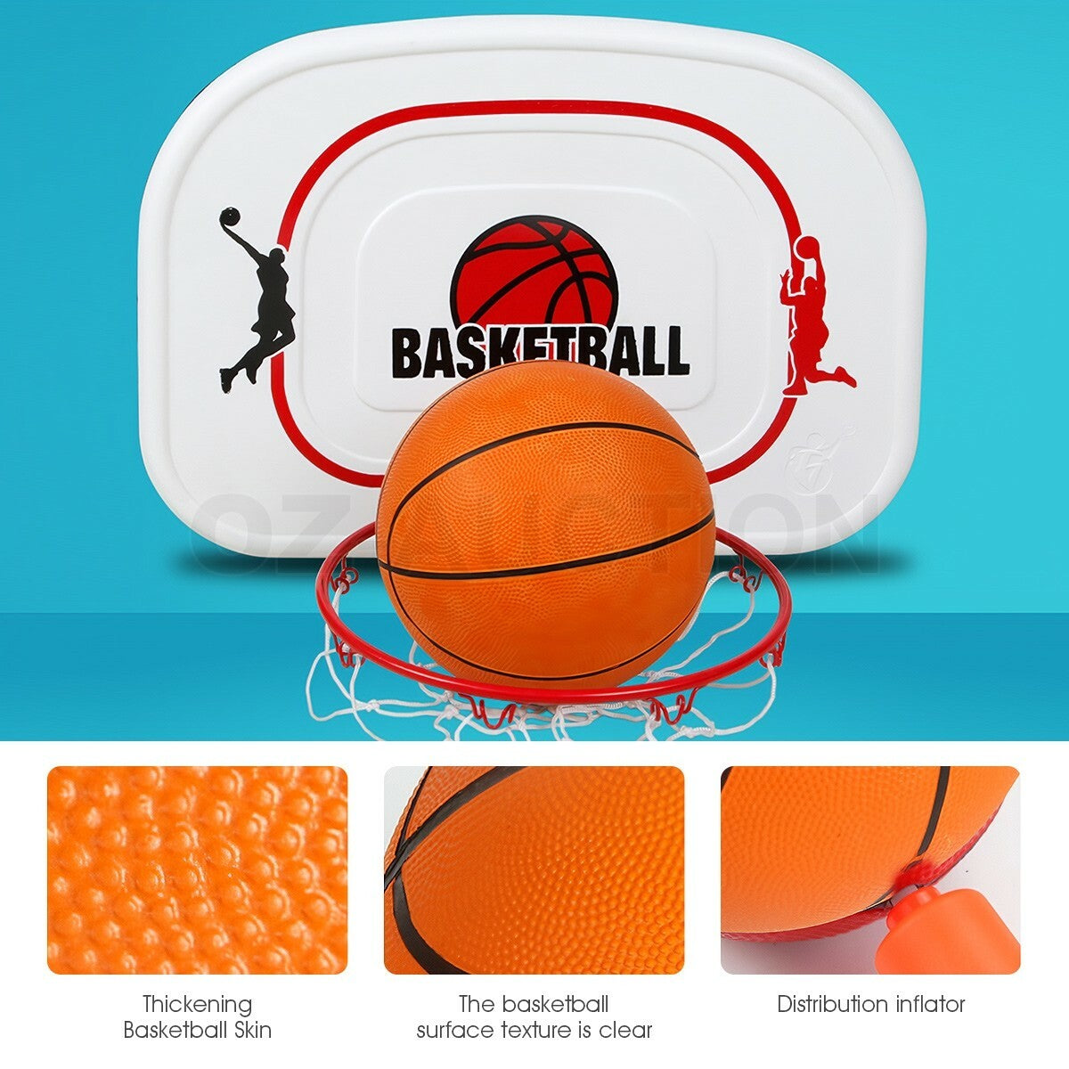 2.4m Large Kids Portable Basketball Hoop Stand Set Adjustable Height